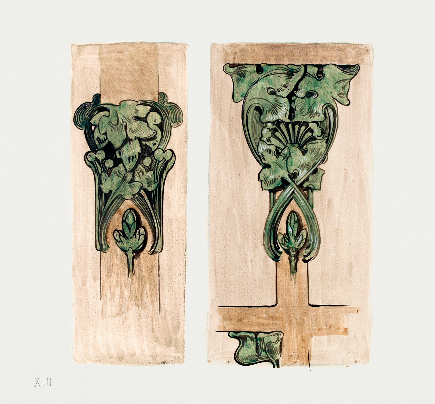 Bronze capitals for the interior of the Fouquet boutique by Alphonse Maria Mucha