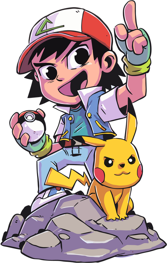 Ash and Pikachu Sticker