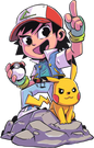 Ash and Pikachu Sticker