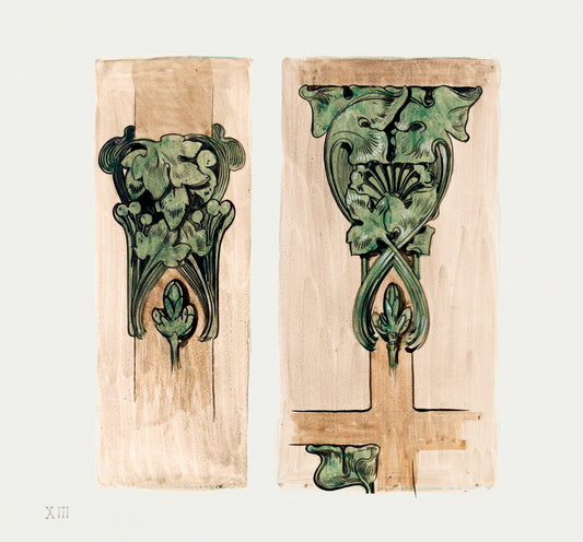 Bronze capitals for the interior of the Fouquet boutique by Alphonse Maria Mucha