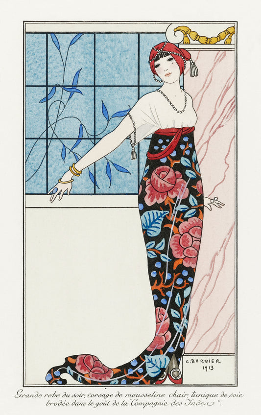 Costumes Parisiens Grande robe du soir by George Barbier