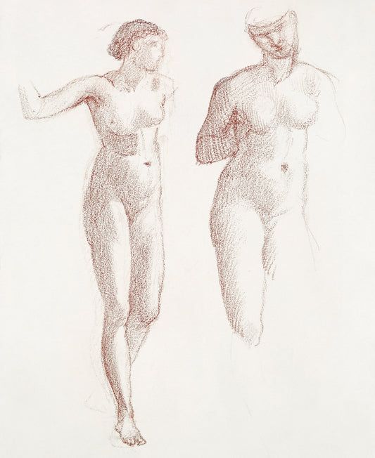 Cupid and Psyche - Female Nude - Two Studies (1865–1867) by Sir Edward Burne–Jones