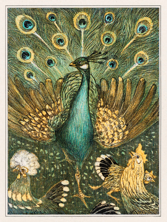 Pauw met kippen (1878–1910)  by Theo van Hoytema
