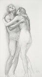 Two Nudes Embracing (1833–1898) drawing in high resolution by Sir Edward Burne–Jones